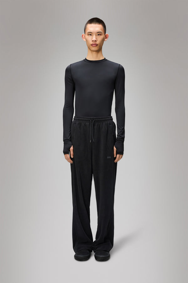 rains Addis Fleece Pants Wide Black