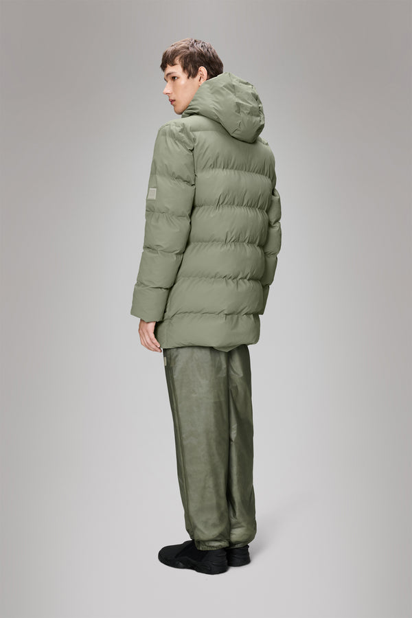 Rains Alta Long Puffer Cargo Jacket Drift