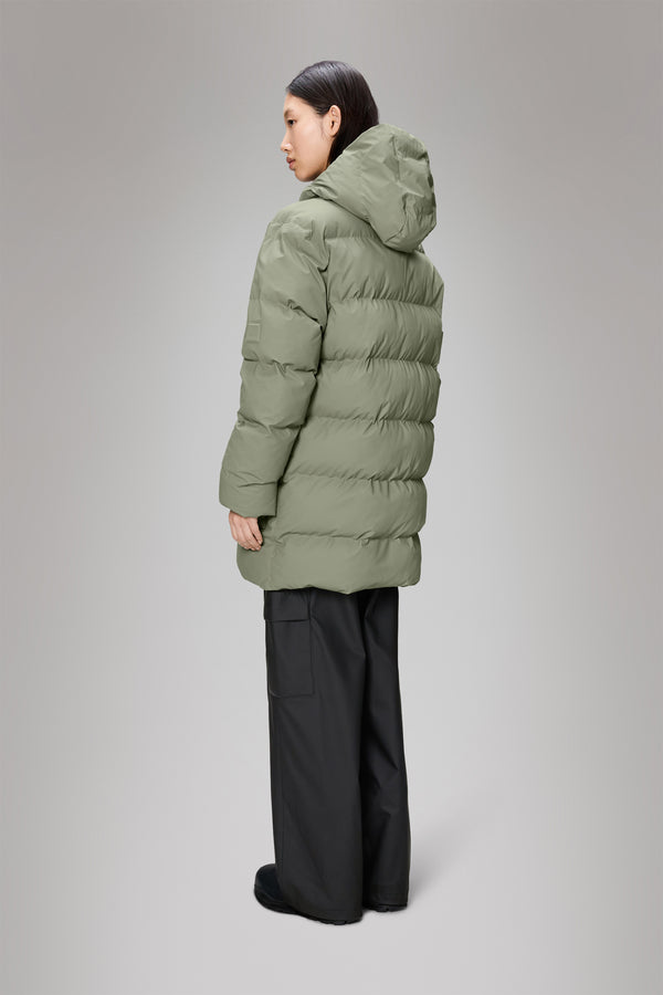 Rains Alta Long Puffer Cargo Jacket Drift