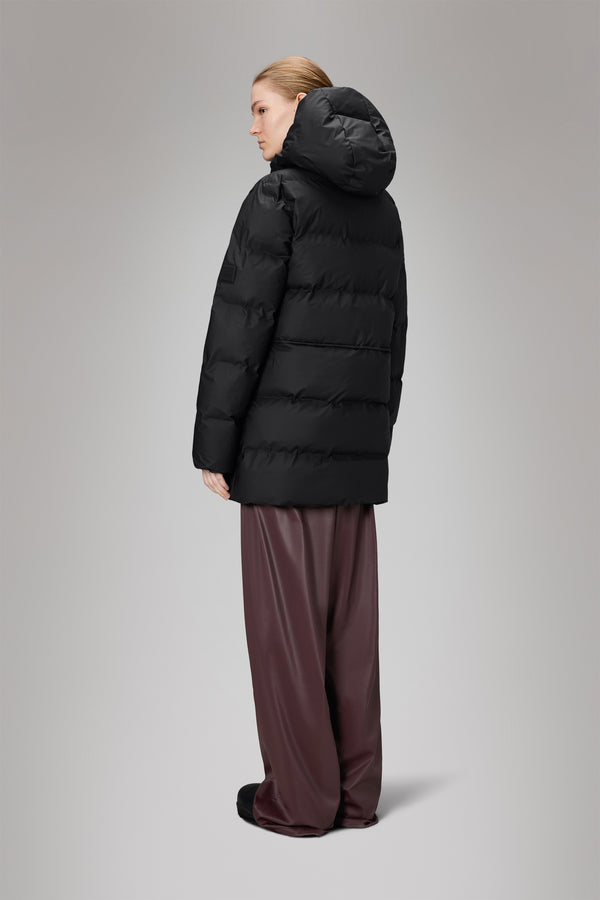 Rains Alta Long Puffer String W Jacket Black