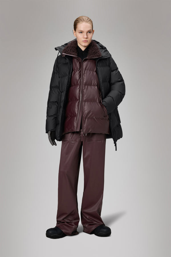 Rains Alta Long Puffer String W Jacket Black