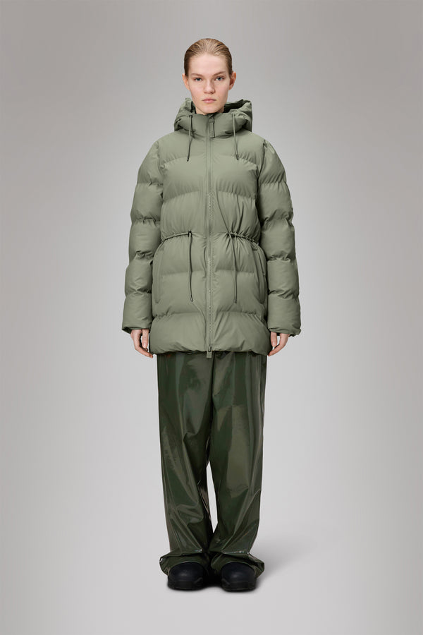 Rains Alta Long Puffer String W Jacket Drift