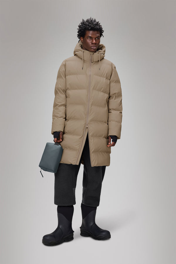Rains Alta Longer Puffer Jacket Beige