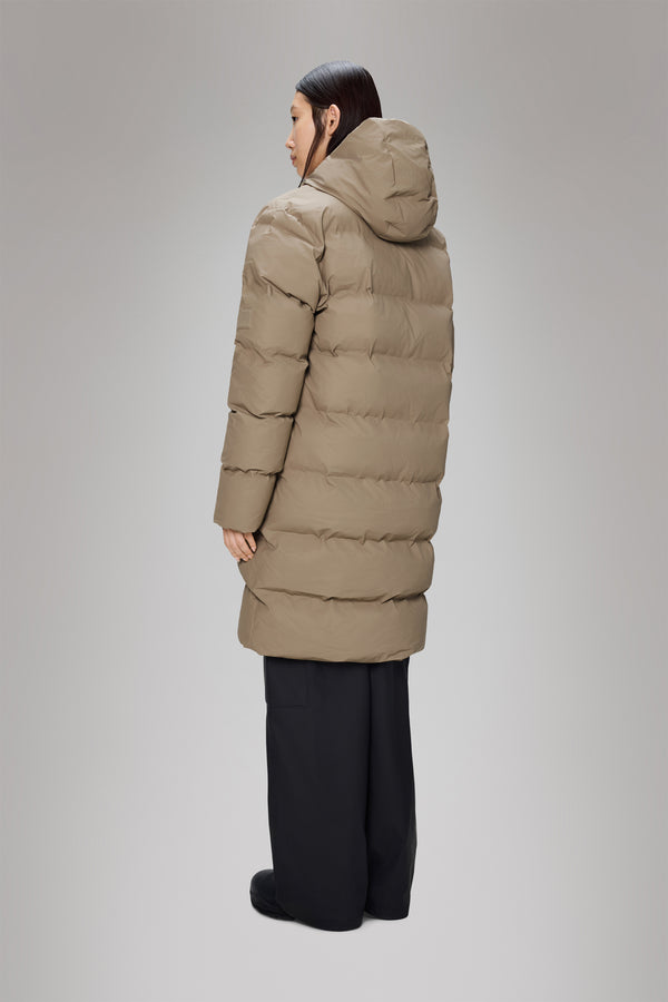 Rains Alta Longer Puffer Jacket Beige
