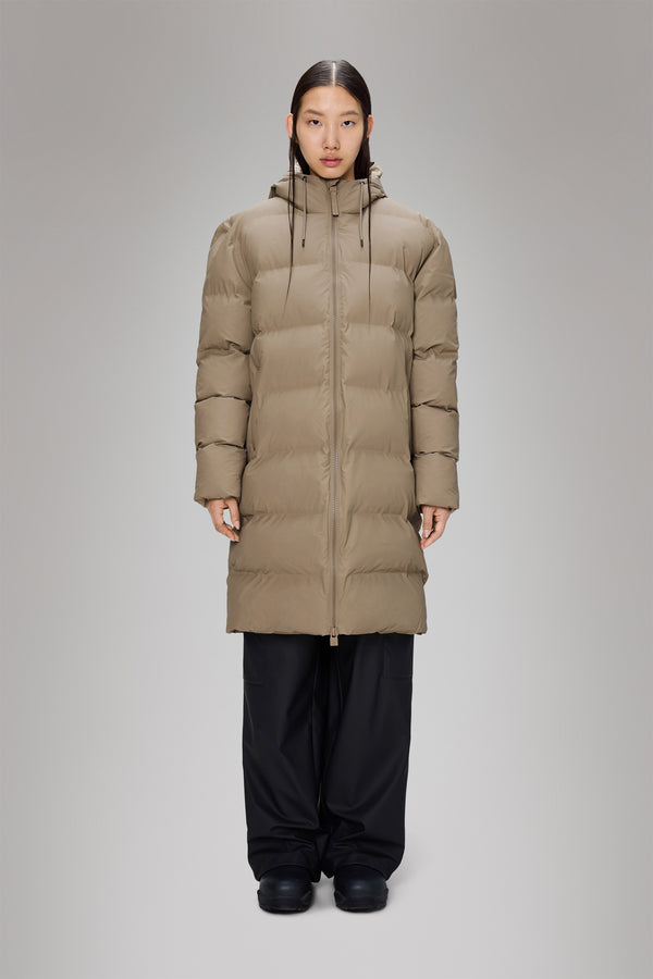 rains Alta Longer Puffer Jacket Beige
