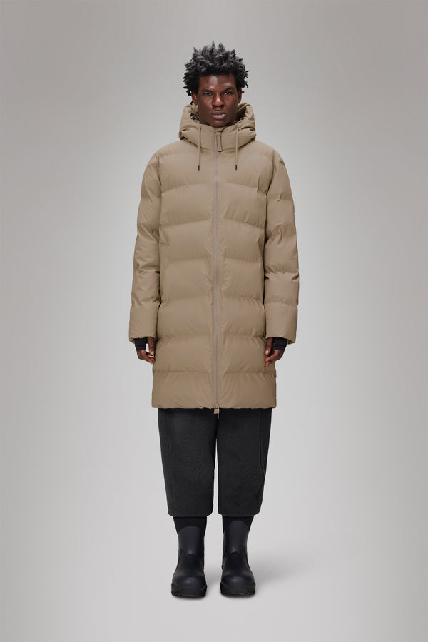 rains Alta Longer Puffer Jacket Beige