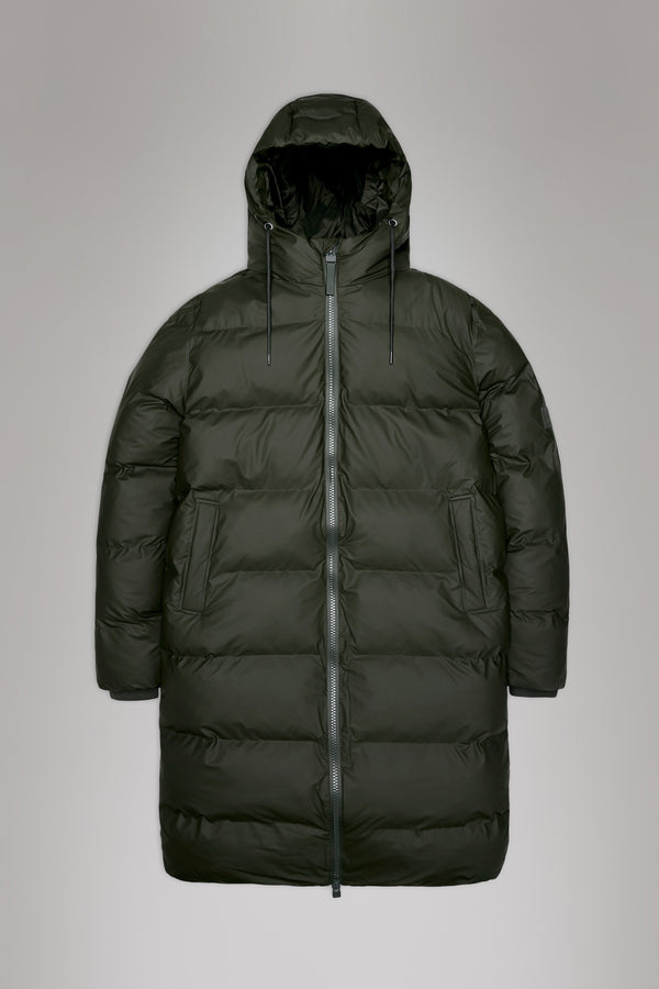 Rains Alta Longer Puffer Jacket Green