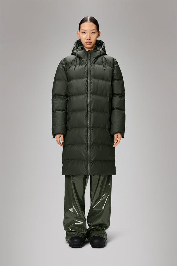rains Alta Longer Puffer Jacket Green