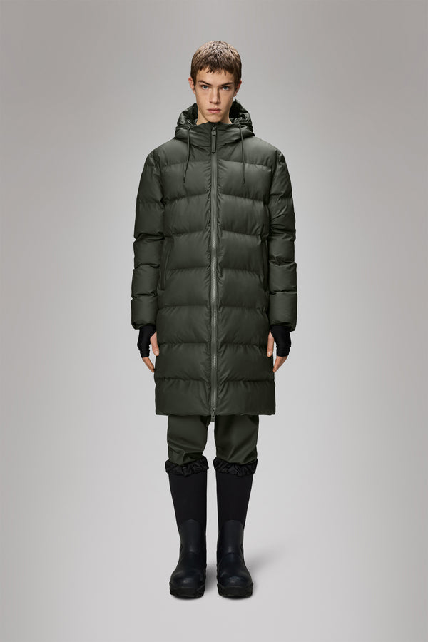 rains Alta Longer Puffer Jacket Green