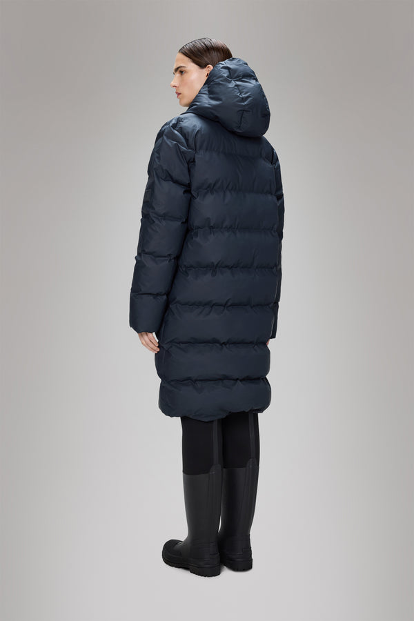 Rains Alta Longer Puffer Jacket Navy