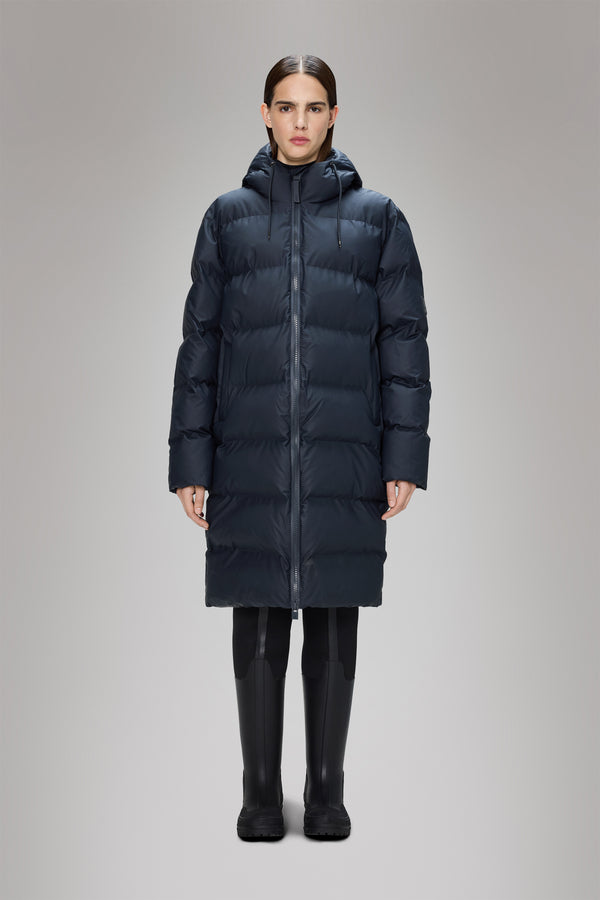 rains Alta Longer Puffer Jacket Navy