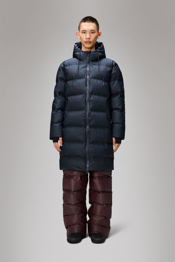 rains Alta Longer Puffer Jacket Navy