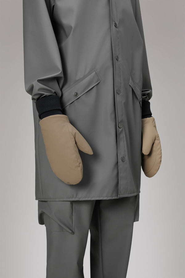 Rains Alta Puffer Mittens Beige