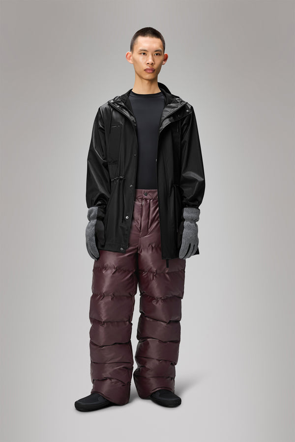 Rains Bold Long Jacket Black Grain