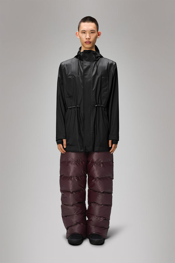 rains Bold Long Jacket Black Grain