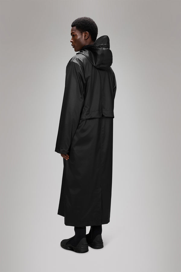 Rains Bold Longest Jacket Black Grain