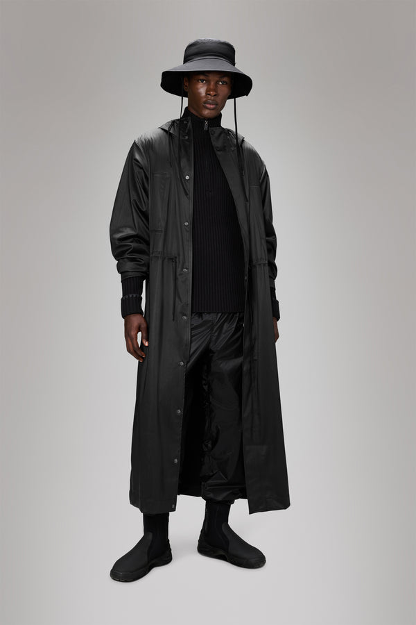 Rains Bold Longest Jacket Black Grain