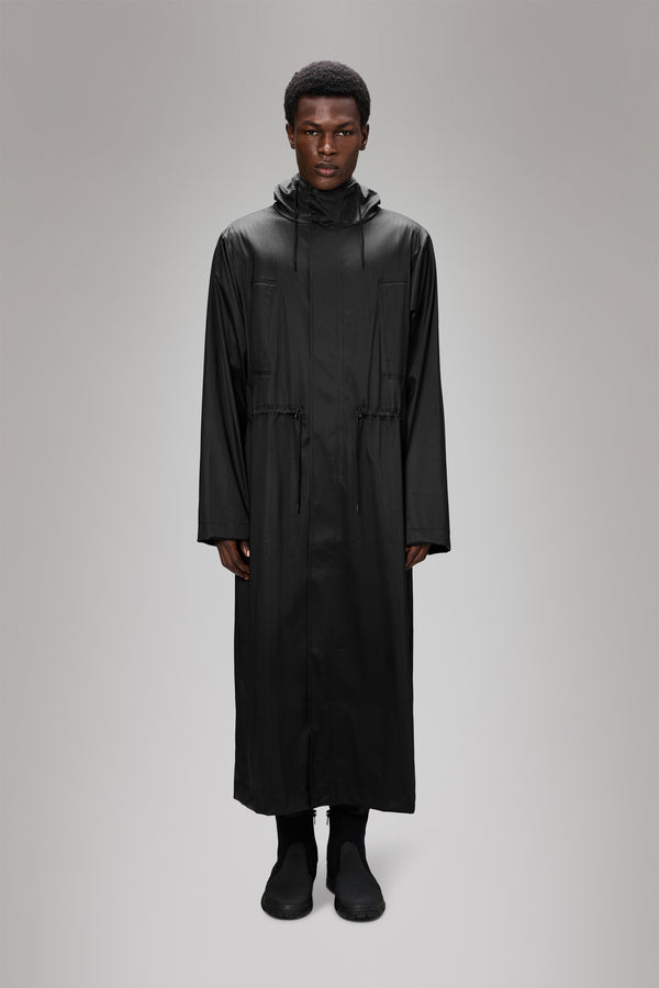 rains Bold Longest Jacket Black Grain
