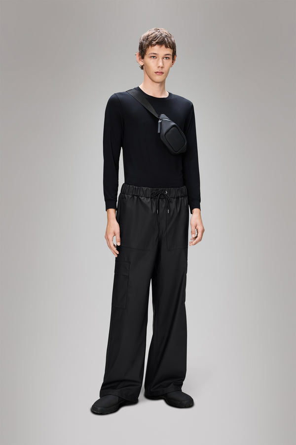 Rains Cargo Rain Pants Wide Black