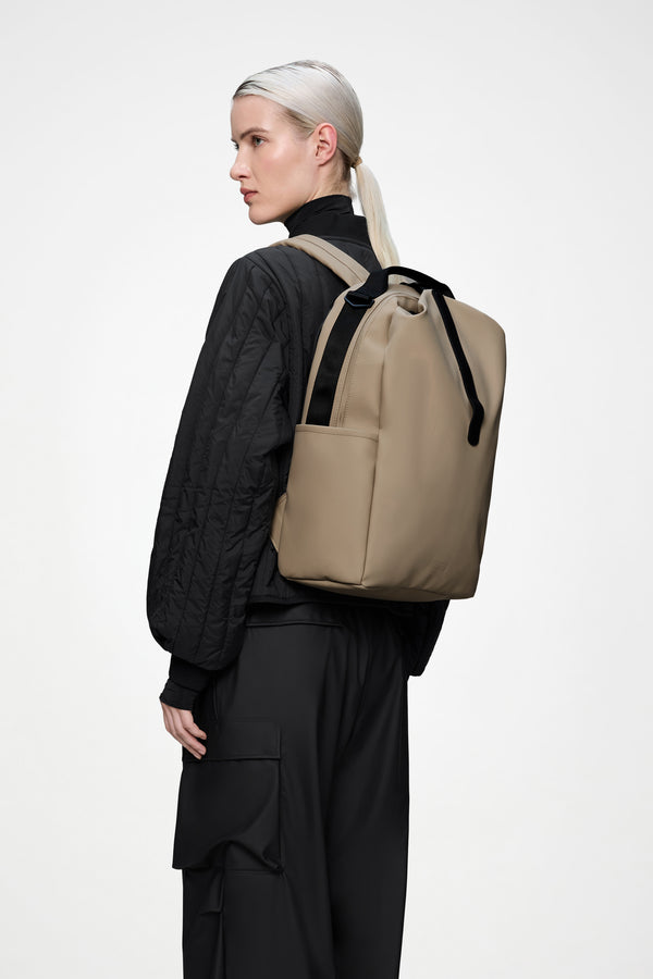 Rains Clip Front Backpack Beige