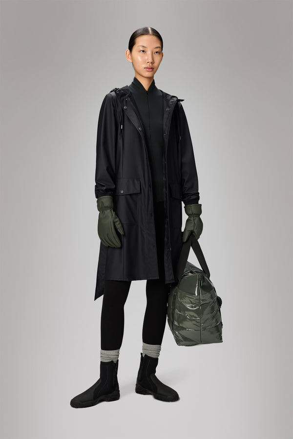 rains Curve Long Jacket Black