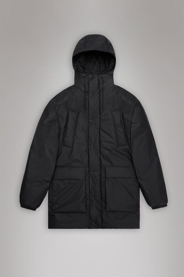Rains Lohja Long Insulated Cargo Jacket Black
