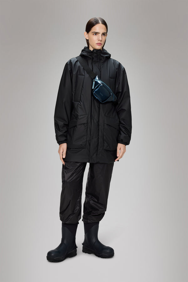 Rains Lohja Long Insulated Cargo Jacket Black