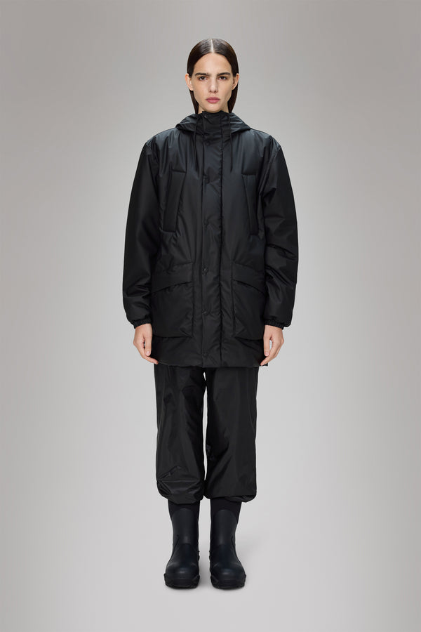 rains Lohja Long Insulated Cargo Jacket Black