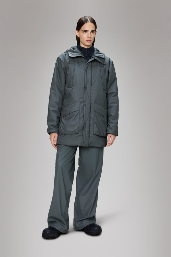 Rains Lohja Long Insulated Cargo Jacket Lagoon