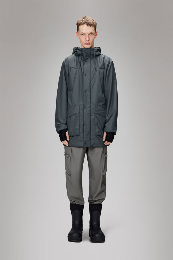 rains Lohja Long Insulated Cargo Jacket Lagoon