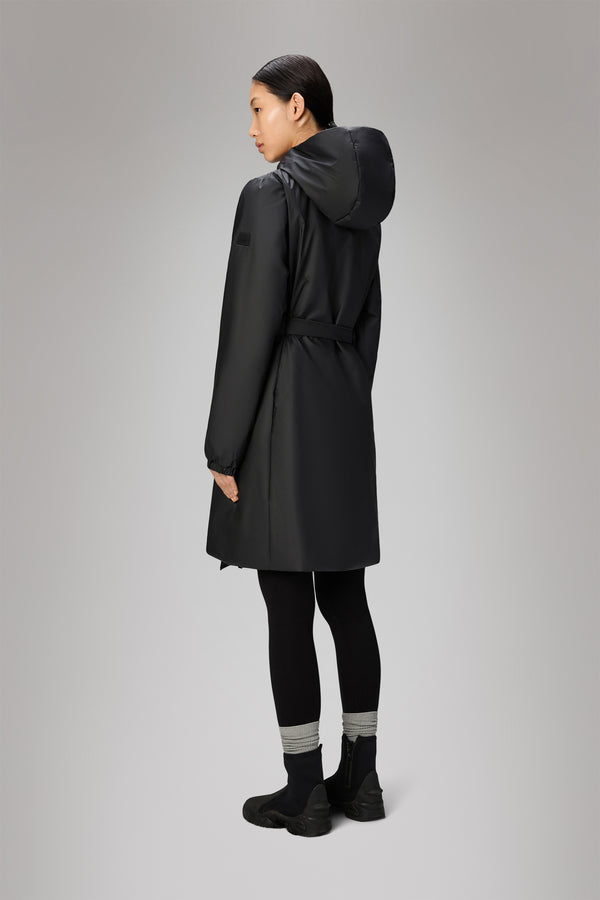 Rains Lohja Long Insulated Curve Jacket Black