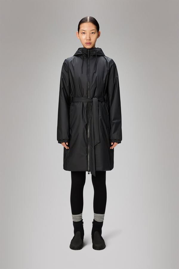 rains Lohja Long Insulated Curve Jacket Black