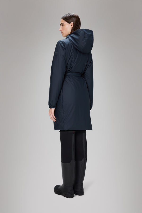 Rains Lohja Long Insulated Curve Jacket Navy