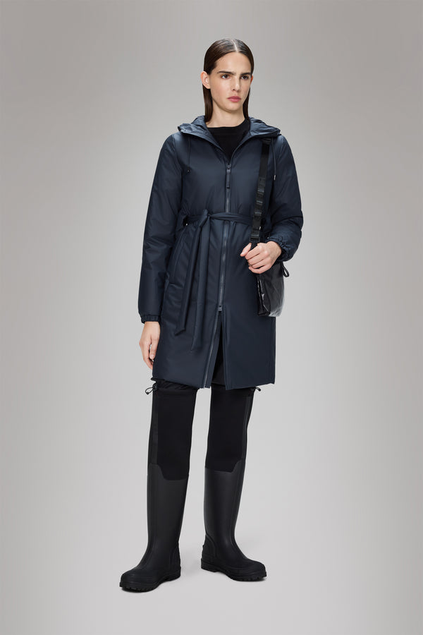 Rains Lohja Long Insulated Curve Jacket Navy