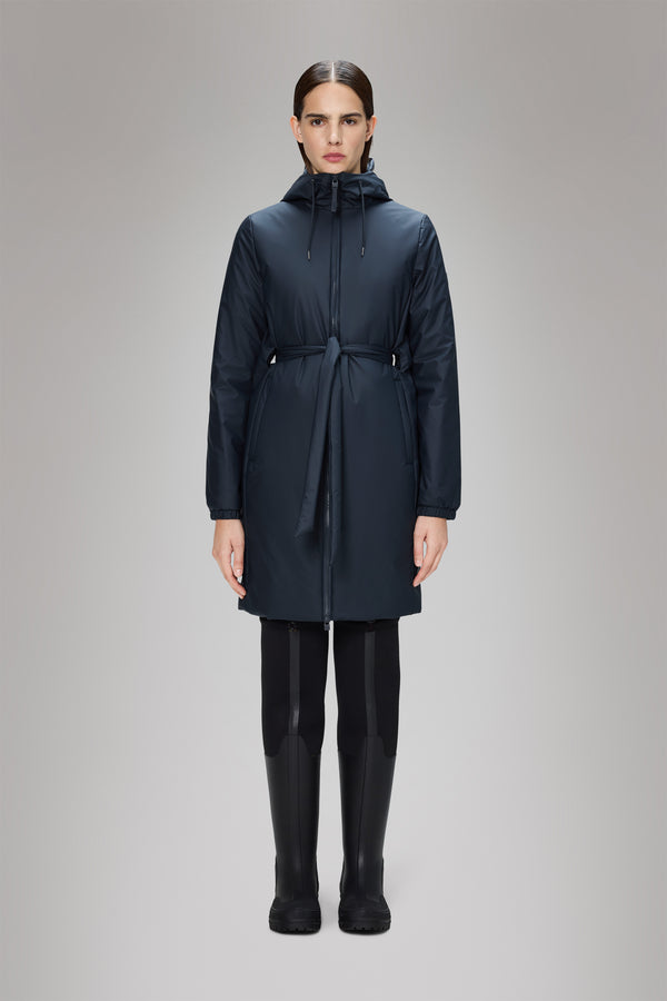 rains Lohja Long Insulated Curve Jacket Navy