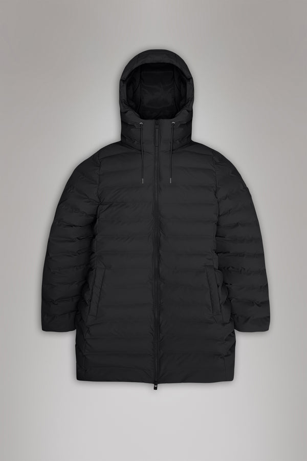Rains Lohja Long Puffer Curve Jacket Black