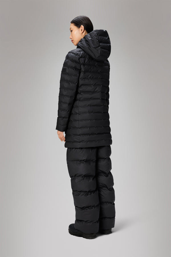 Rains Lohja Long Puffer Curve Jacket Black