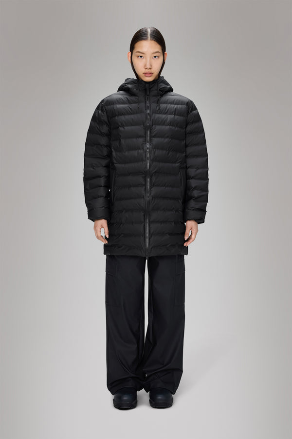 rains Lohja Long Puffer Jacket Black