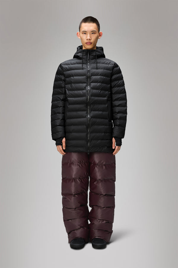 rains Lohja Long Puffer Jacket Black