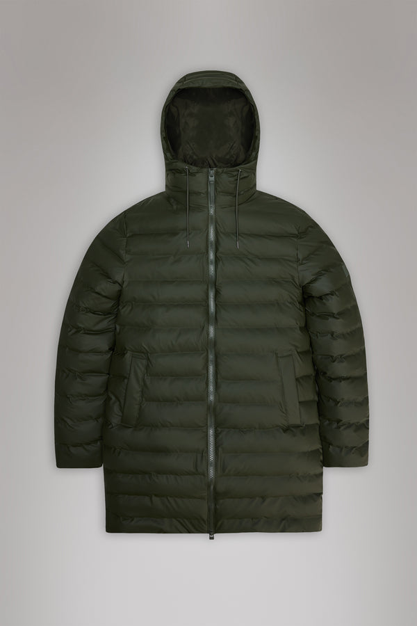 Rains Lohja Long Puffer Jacket Green