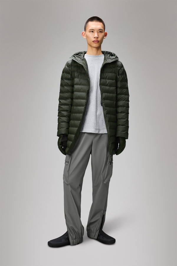 Rains Lohja Long Puffer Jacket Green