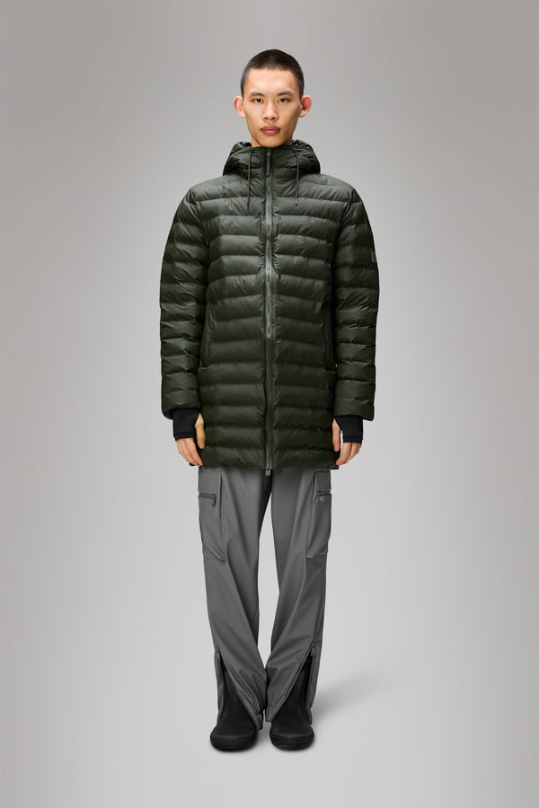 rains Lohja Long Puffer Jacket Green