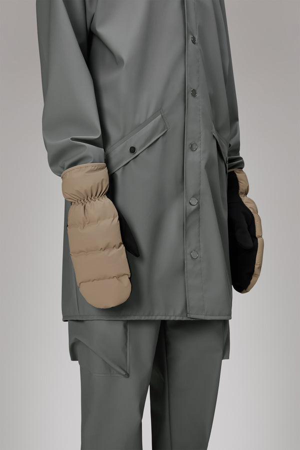 Rains Lohja Puffer Mittens Beige