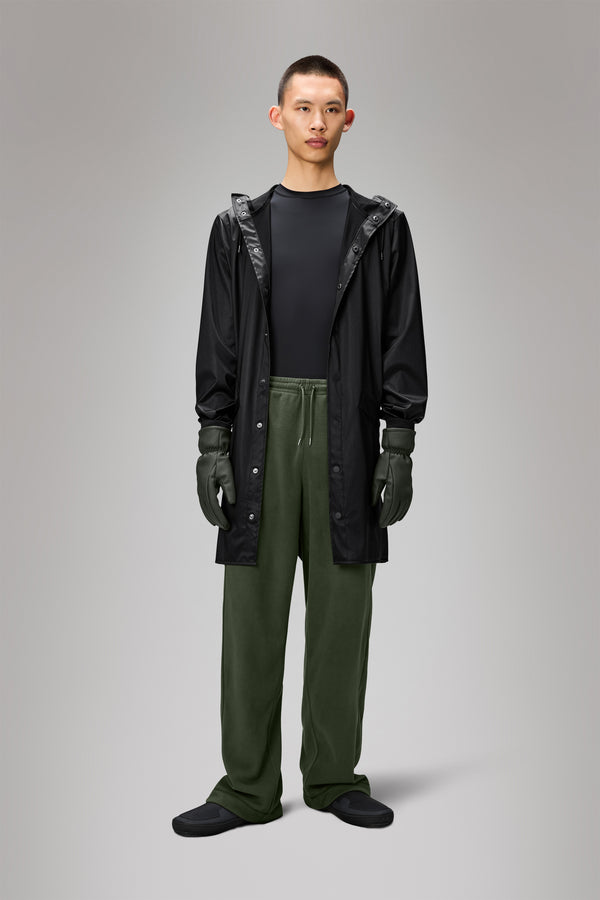 Rains Long Jacket Black Grain