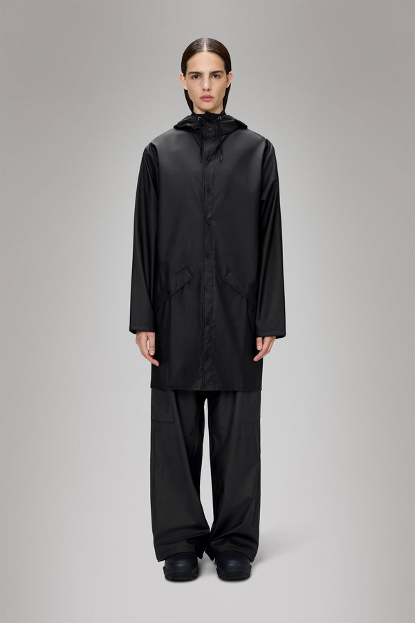 rains Long Jacket Black