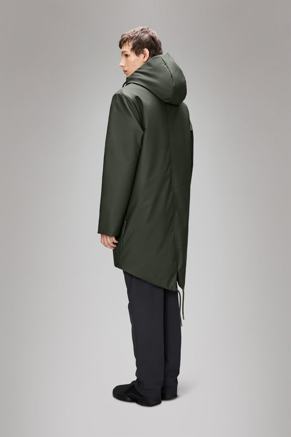 Rains Nome Long Parka Green