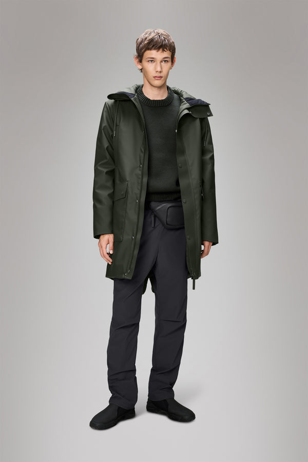 Rains Nome Long Parka Green