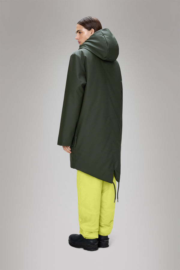 Rains Nome Long Parka Green