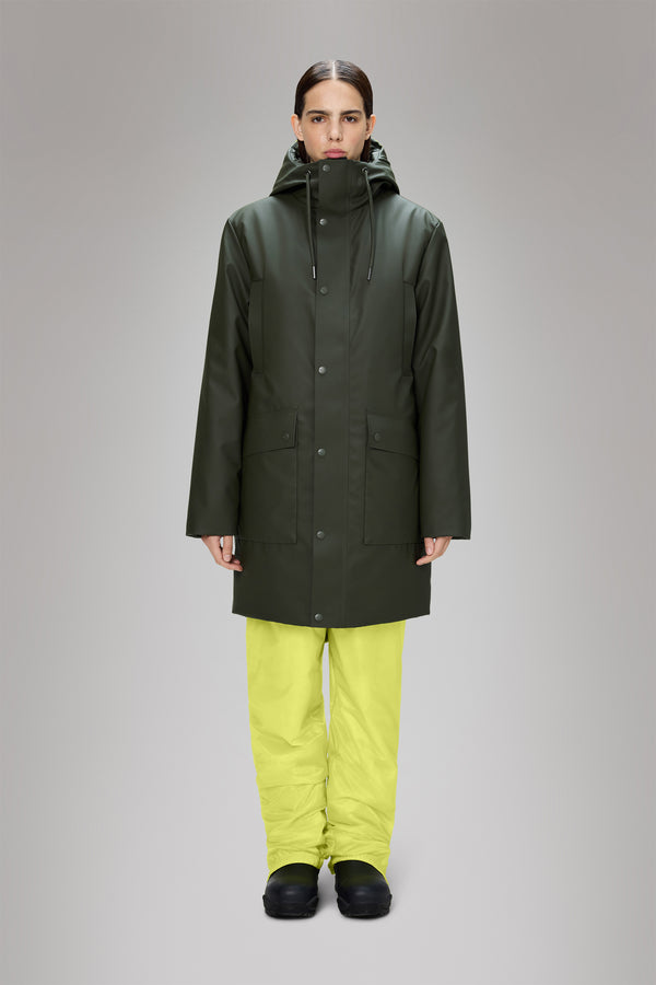 rains Nome Long Parka Green