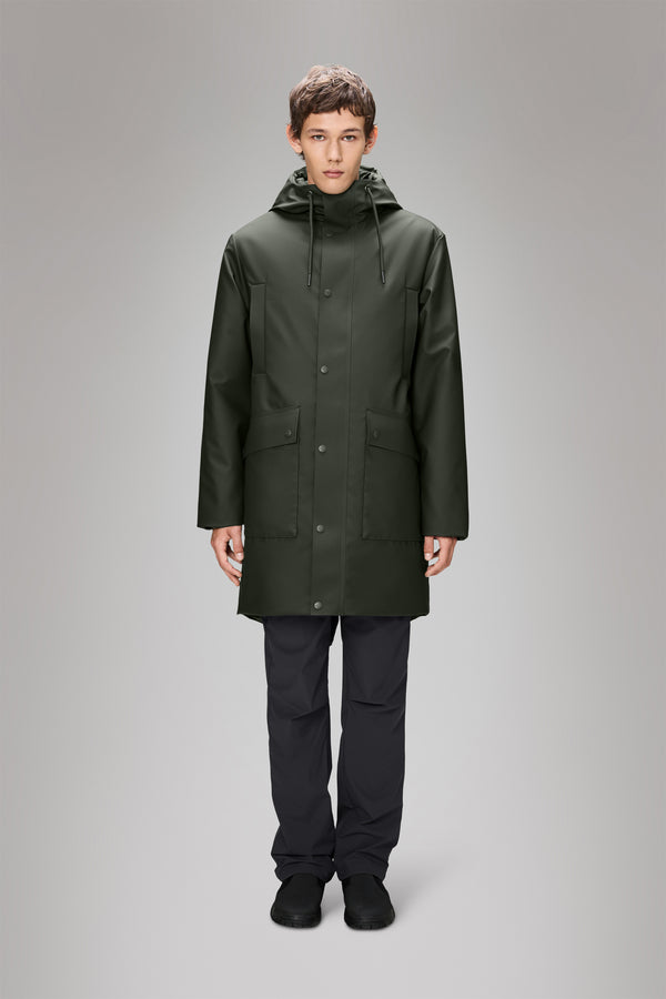 rains Nome Long Parka Green